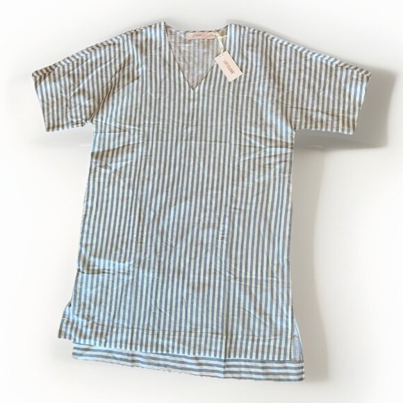 NEW LatteLove Linen Dress Women's Size Medium Relaxed Nautical Beach Vacation - Picture 10 of 13